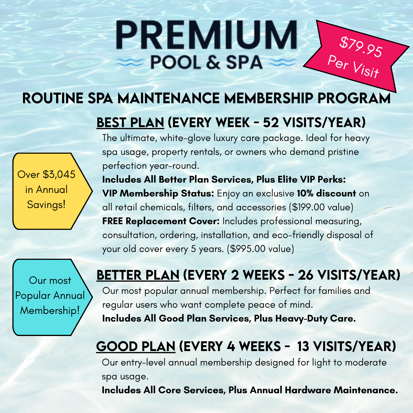 Routine Spa Maintenance Membership Program