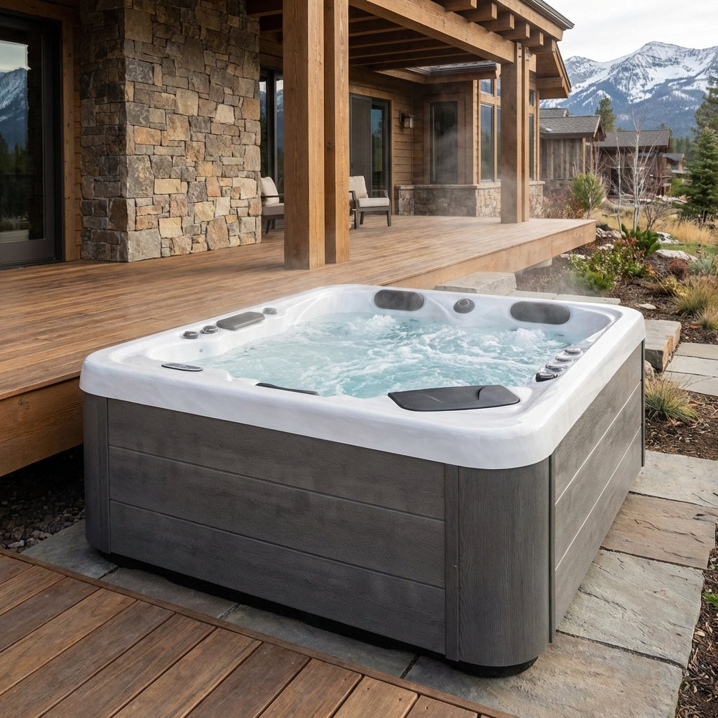 3‑Person Hot Tub – 48‑Jet Double‑Lounge Outdoor Spa with LED, UV